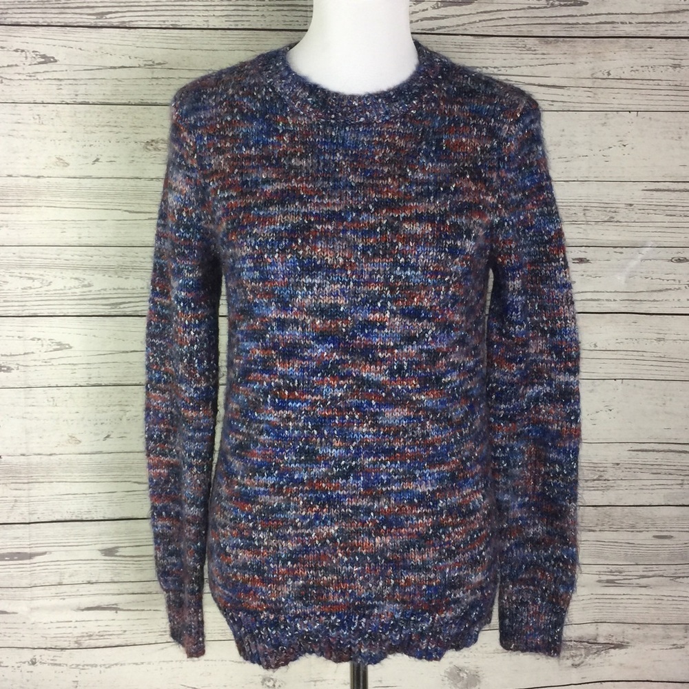 Ann Taylor Loft Multicolor Long Sleeve Metallic Pullover Sweater